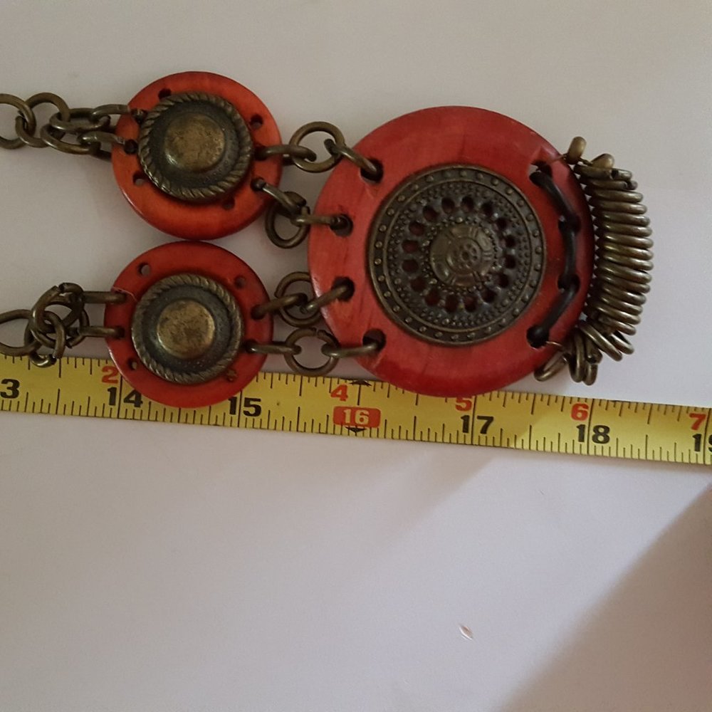 Necklace Wood and Metal - Picture 3 of 6
